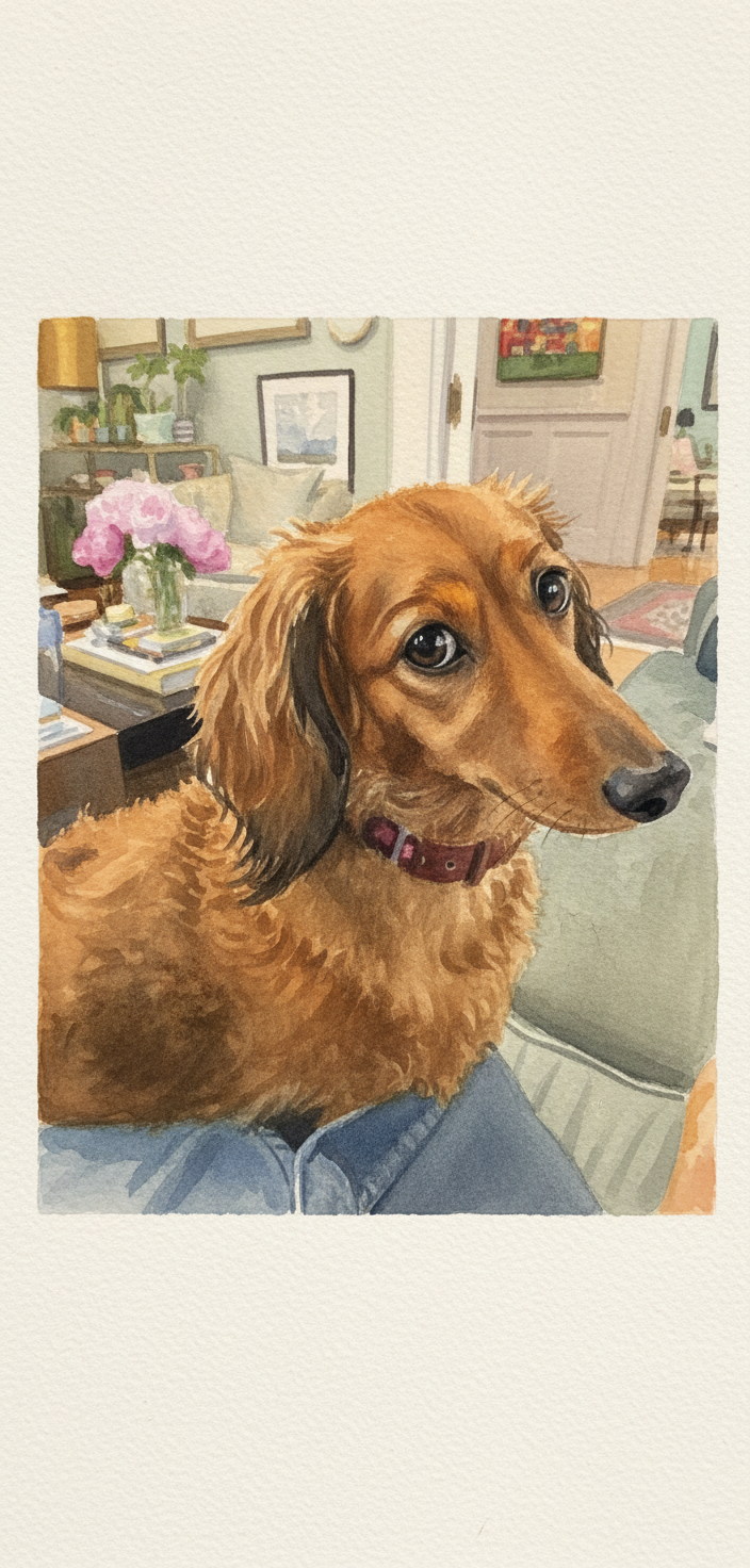 Pet portraits artwork example created from a customer photo