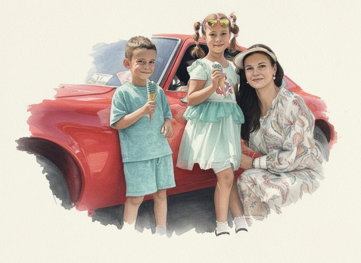 Family portraits artwork example created from a customer photo